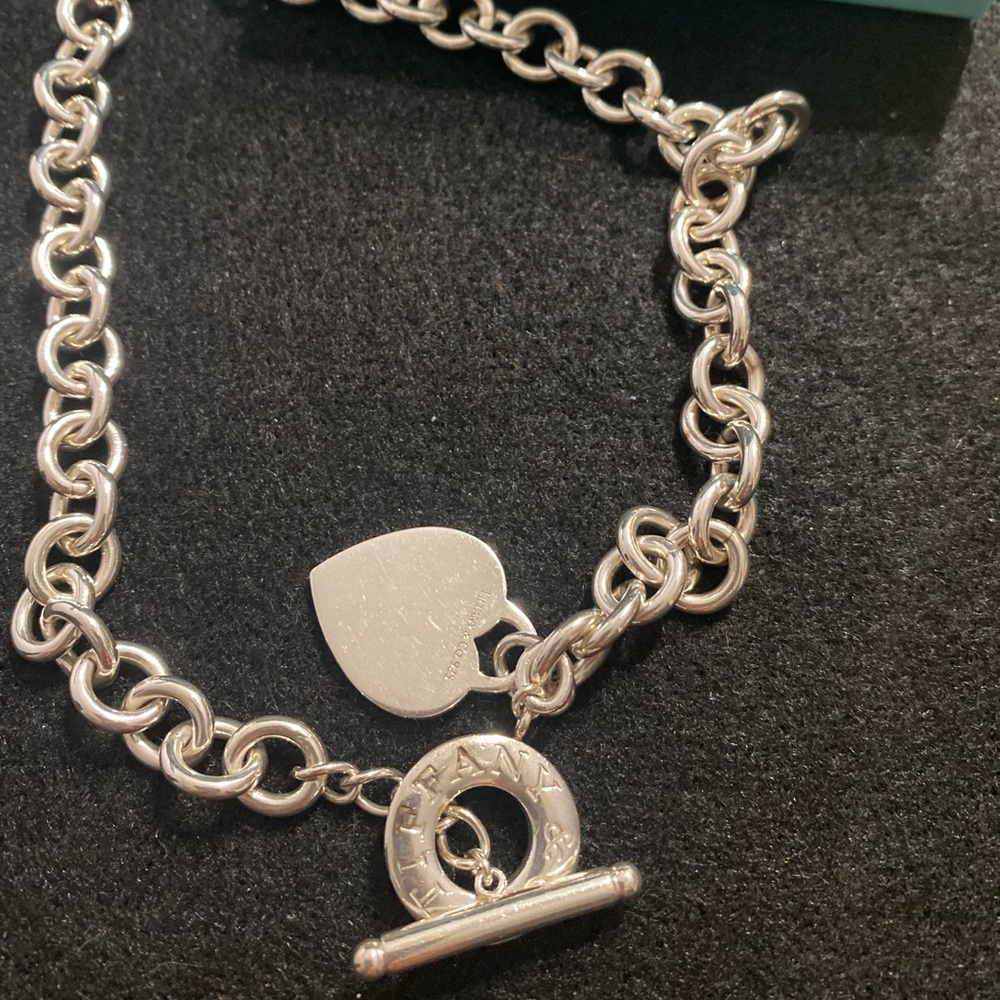 Tiffany & Co. Silver Chain Necklace with Heart Charm